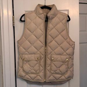 JCREW CREAM PUFFER VEST